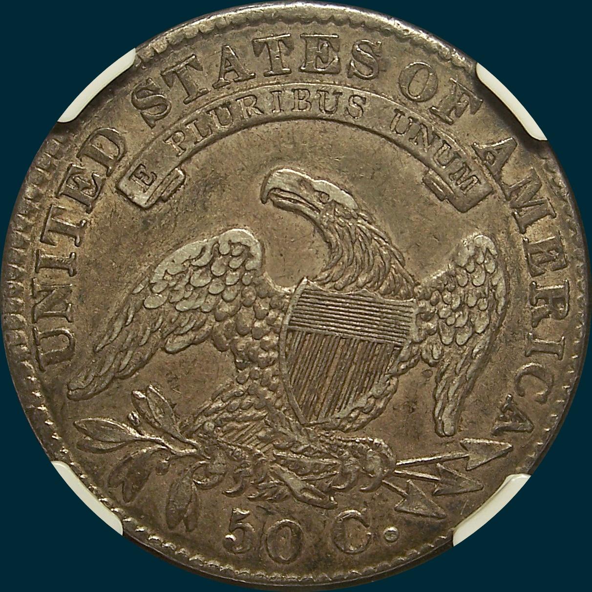 1833 O-113, capped bust half dollar