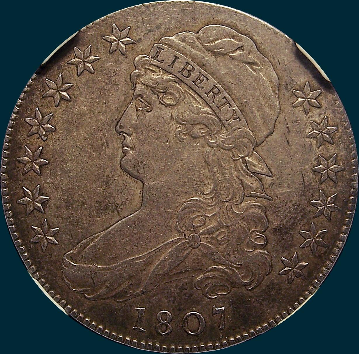 1807, O-114, Large Letters, Capped Bust, Half Dollar