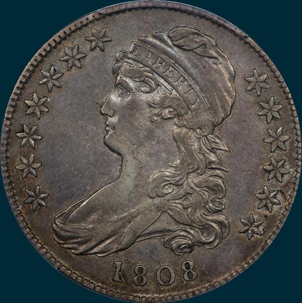 1808 O-110, Caped Bust Half Dollar