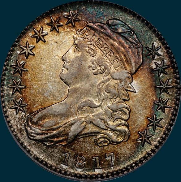 1817, O-103, 181.7, Capped Bust, Half Dollar