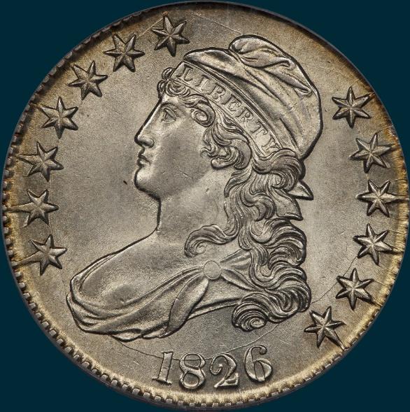 1826, O-111, Capped Bust, Half Dollar