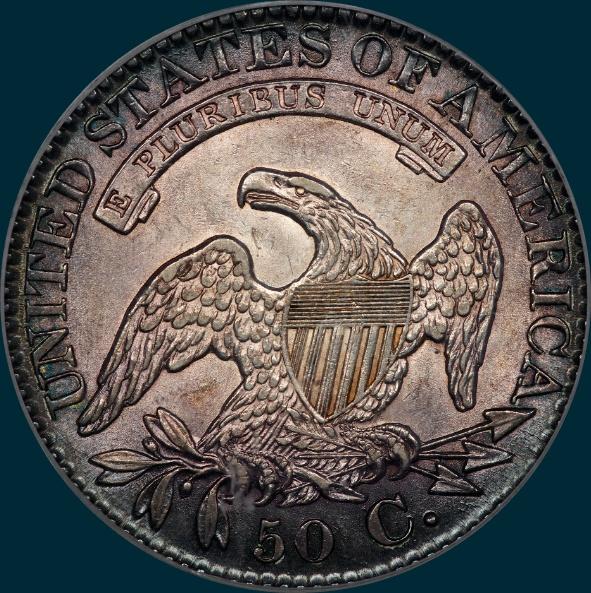 1827, O-132, R3, Square Base 2, Capped Bust, Half Dollar