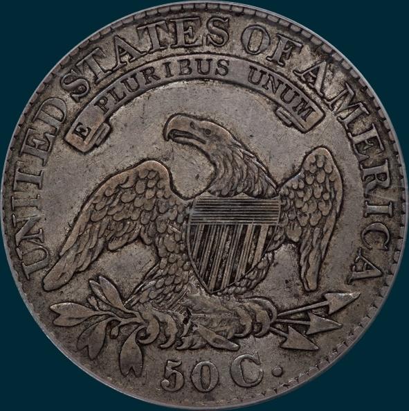 1827 O-127, Capped bust half dollar