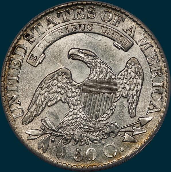 1827 O-139, Capped bust half dollar