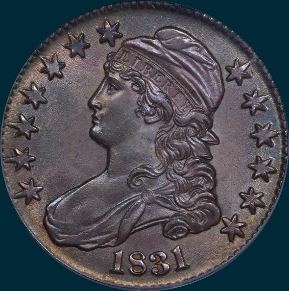 1831, O-109 capped bust half dollar