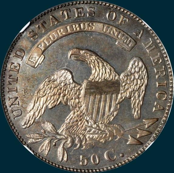 1834, O-122, Crushed Letter Edge, Capped Bust Half Dollar