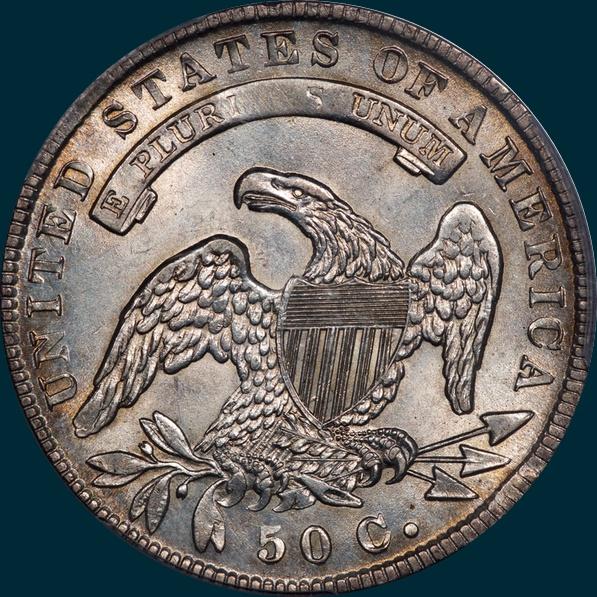 1835 o-105, capped bust, half dollar