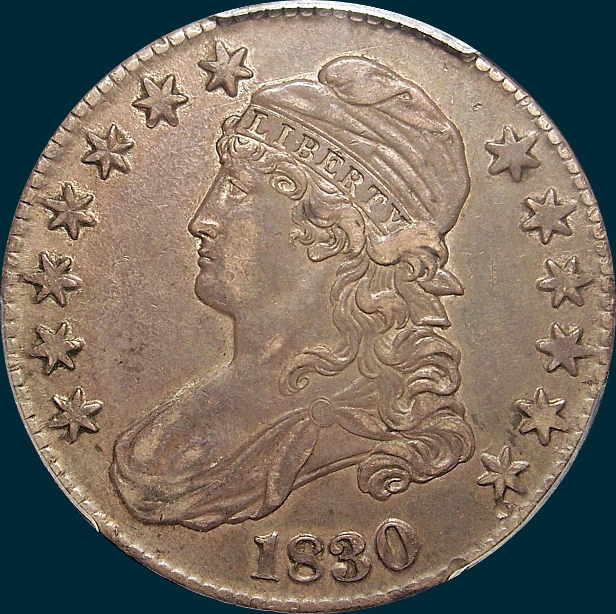 1830, O-122, Large 0, Capped Bust, Half Dollar
