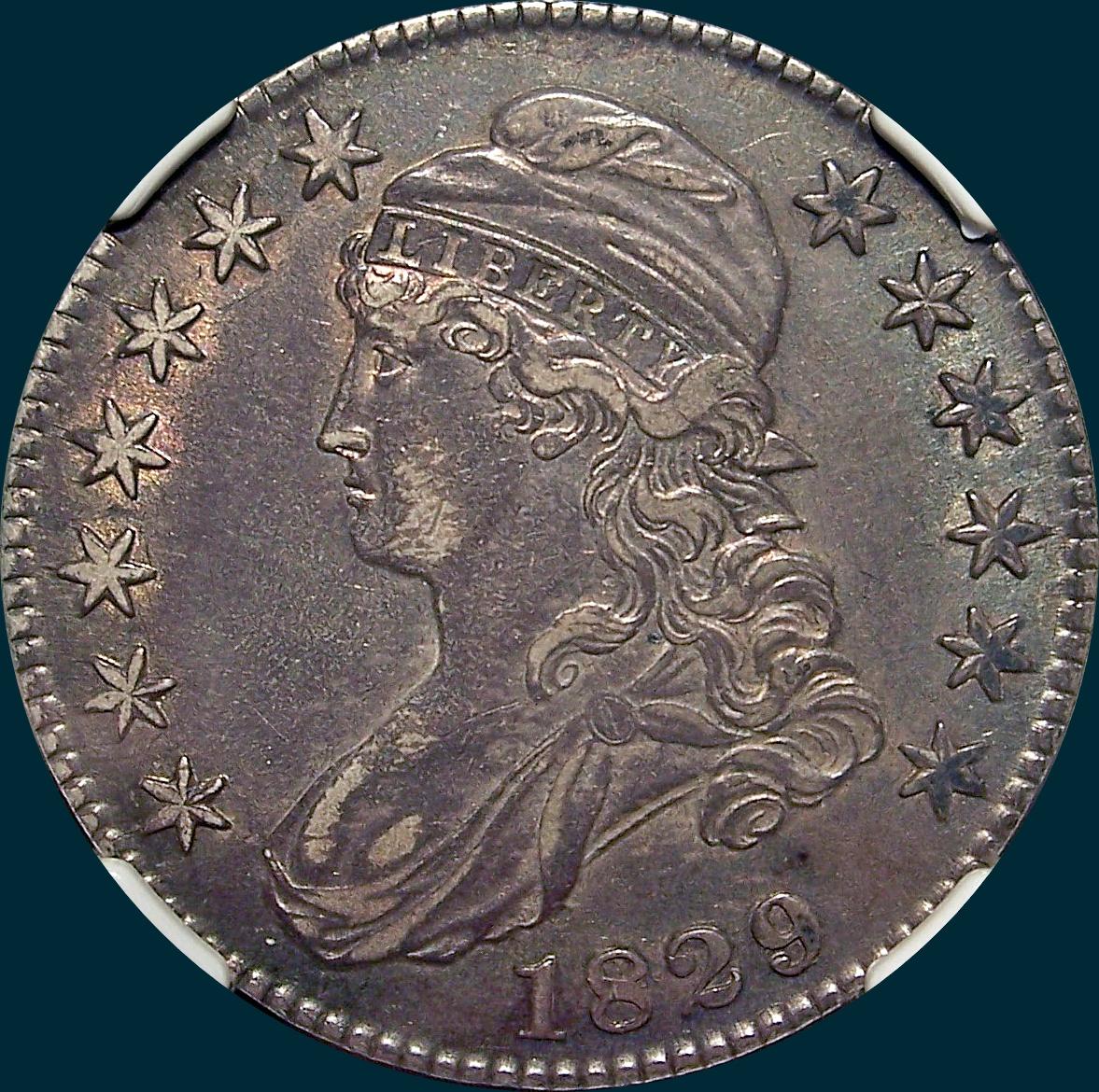 1829, O-110a, Large Letters, Capped Bust, Half Dollar