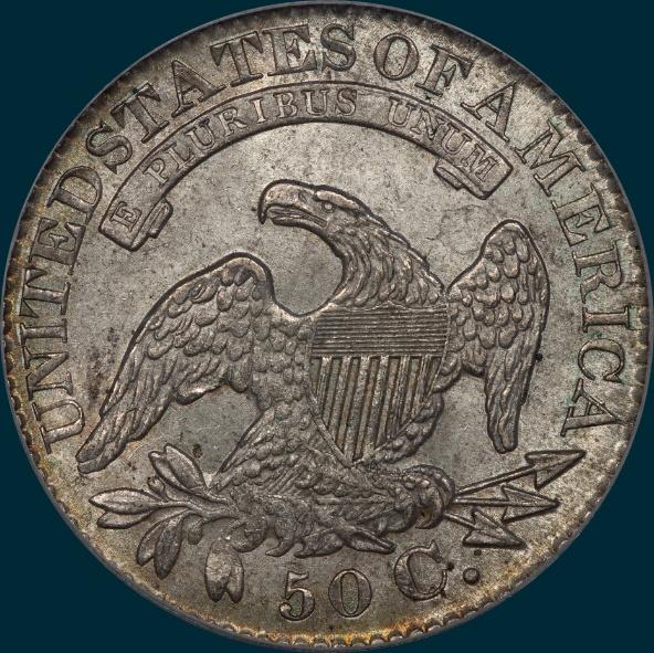 1829 O-110, capped bust half dollar
