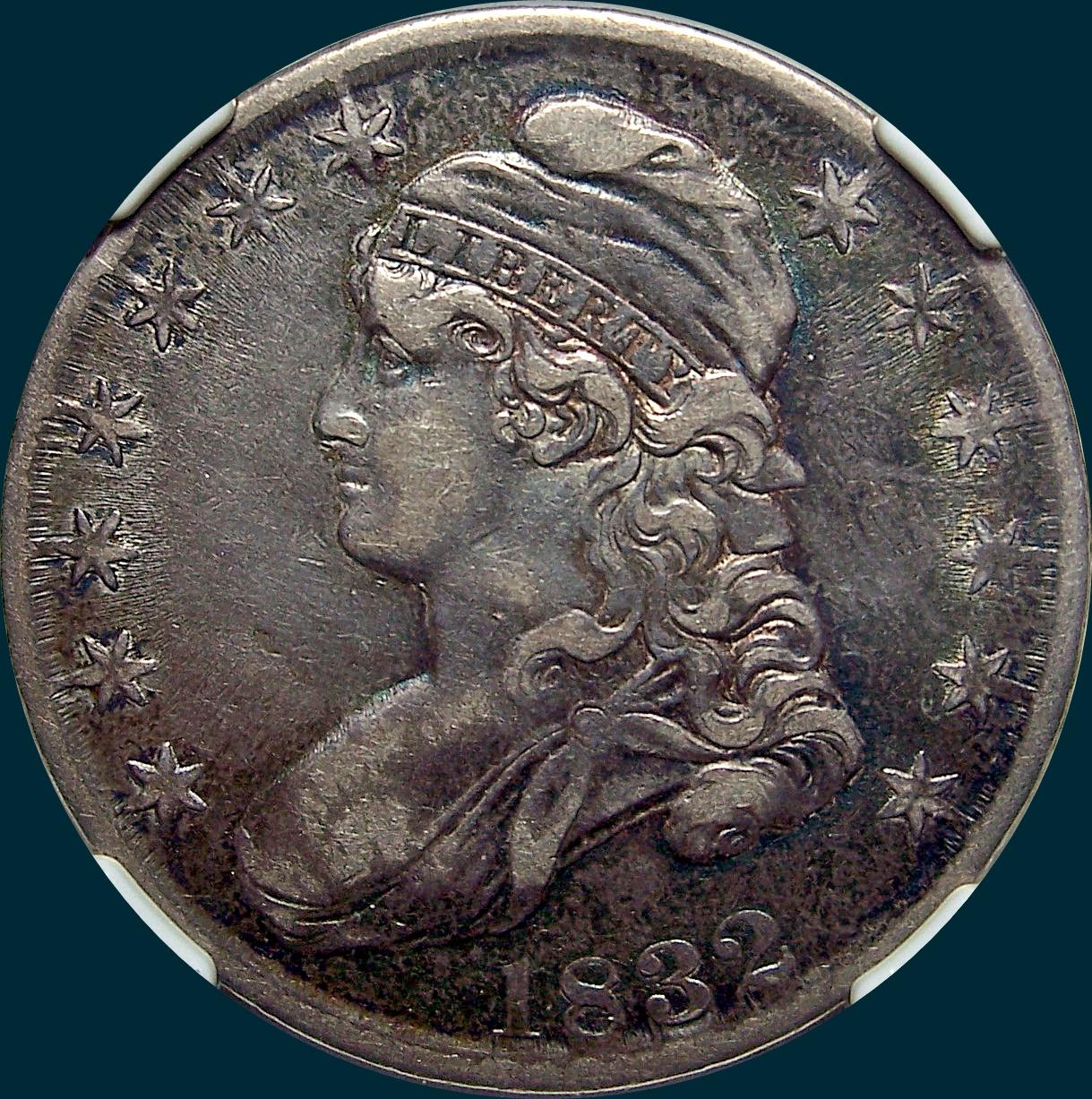 1832 o-114, capped bust half dollar