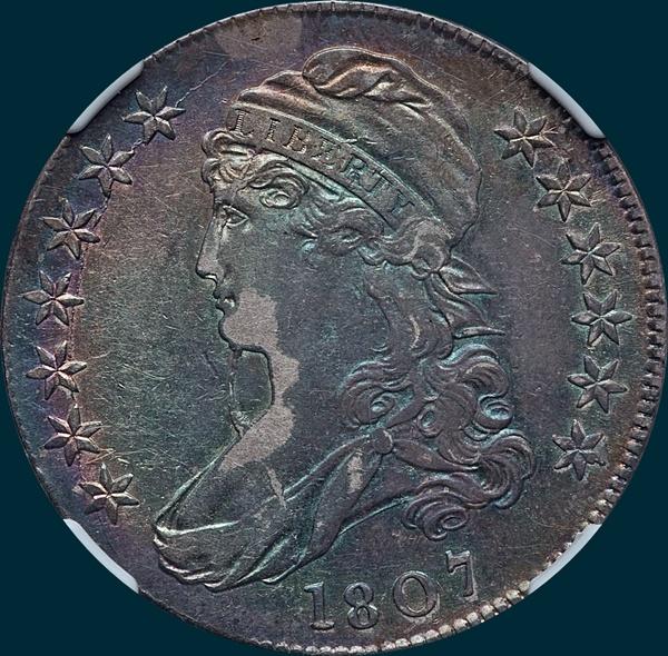 1807, O-111b, Capped Bust, Half dollar, Bearded Goddess