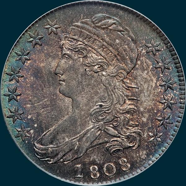 1808, O-105 R3, Capped Bust, Half Dollar