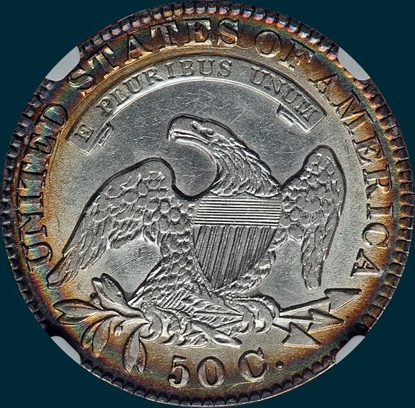 1830 O-112, small 0, capped bust half dollar