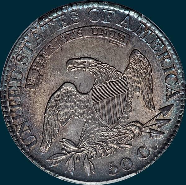 1825, O-116, Capped Bust, Half Dollar