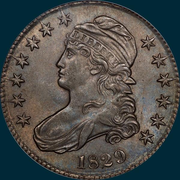 1829, O-114, Capped Bust, Half Dollar