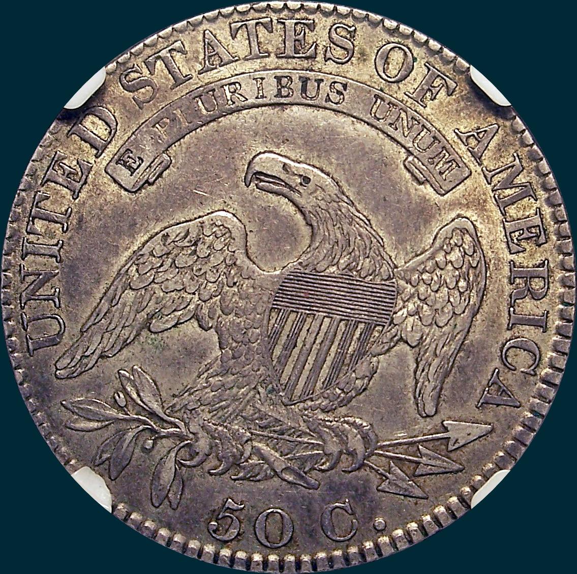 1819 O-107, capped bust, half dollar