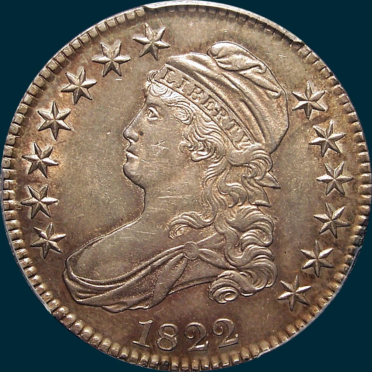 1822, O-105, Capped Bust, Half Dollar