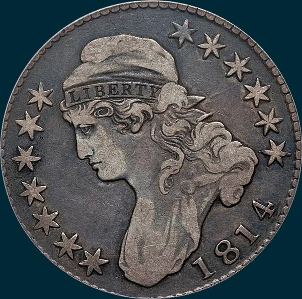 1814, O-107', Capped Bust, Half Dollar