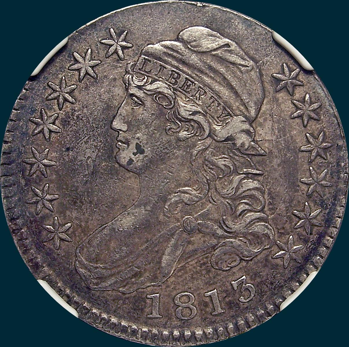 1813, O-107, R4, Capped Bust, Half Dollar