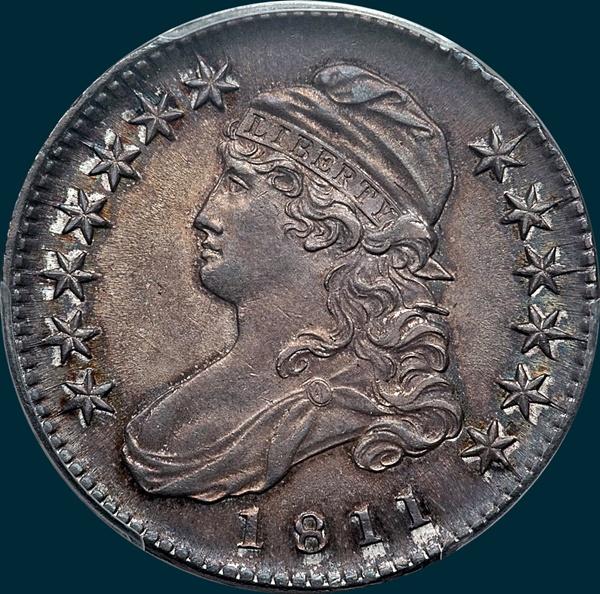 1811 O-109, Small 8, capped bust half dollar