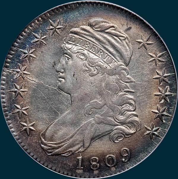 1809, O-110, XXXX Edge, Capped Bust, Half Dollar