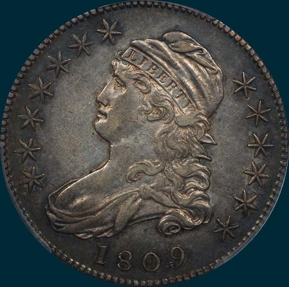 1809, O-109, IIII Edge, Capped Bust, Half Dollar