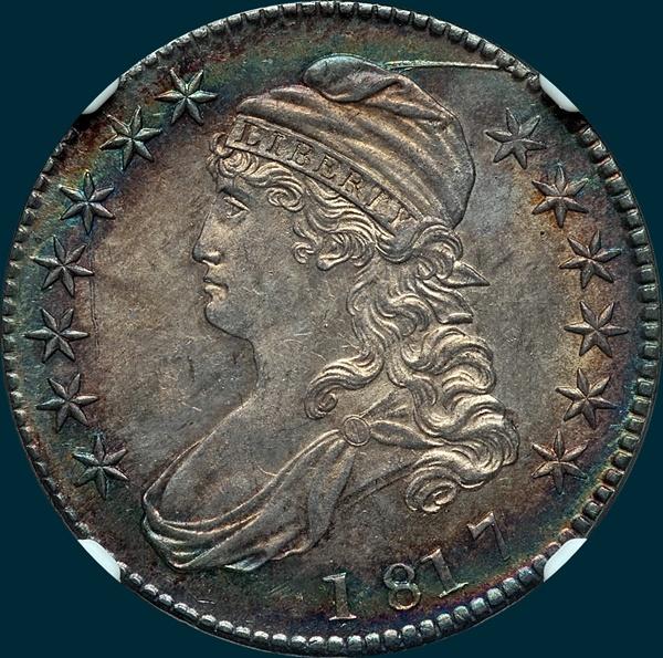 1817 O-106, capped bust, half dollar