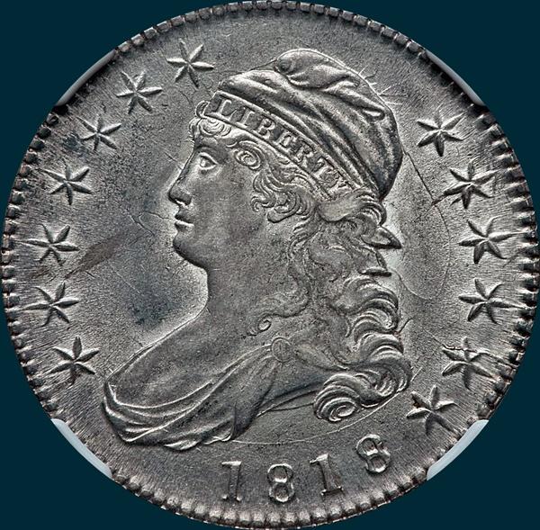 1818, O-105, Capped Bust, Half Dollar