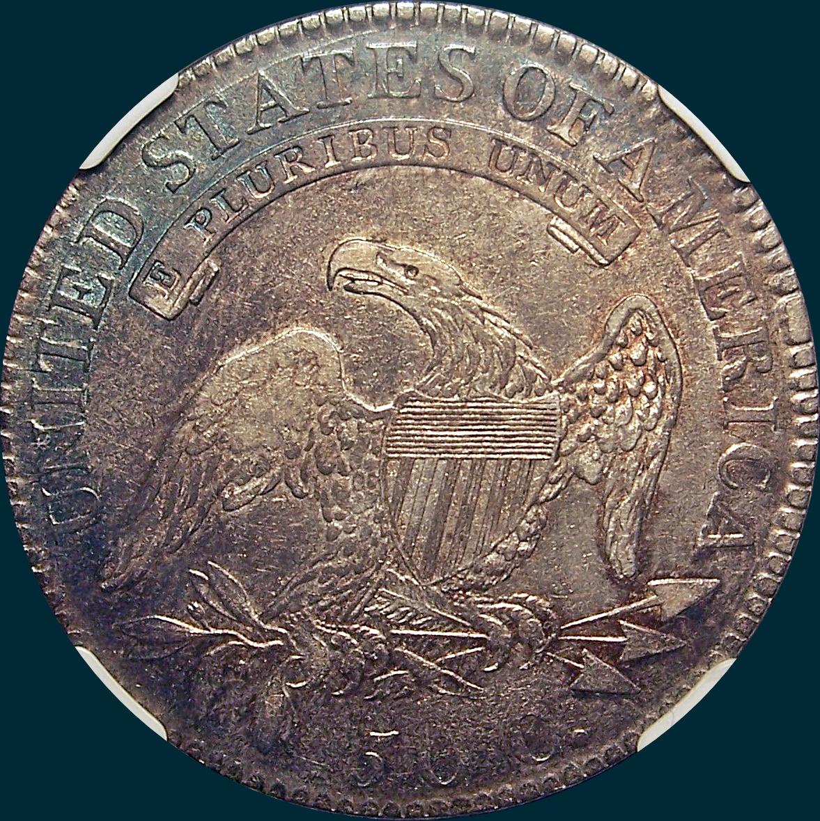 1818, o-110, capped bust, half dollar