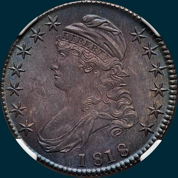 1818, O-112, capped bust. half dollar