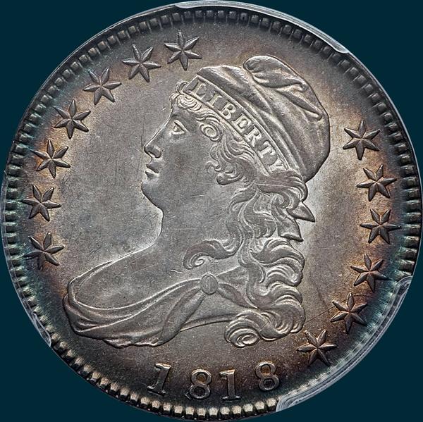 1818, O-114, capped bust, half dollar