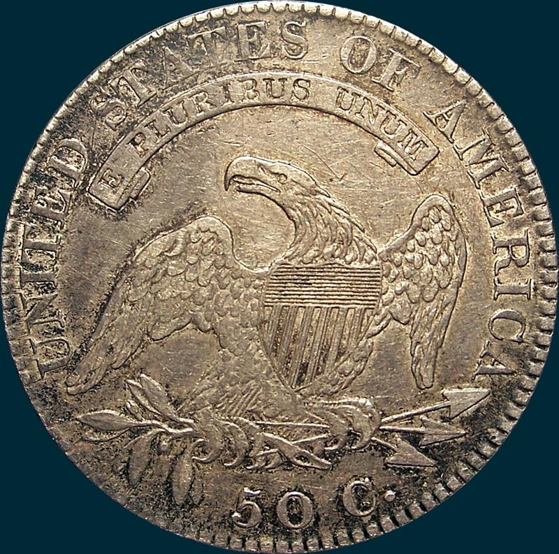 1819 O-115, capped bust, half dollar
