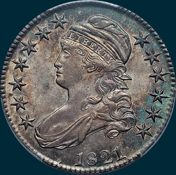 1821, O-103a, Capped Bust, Half Dollar