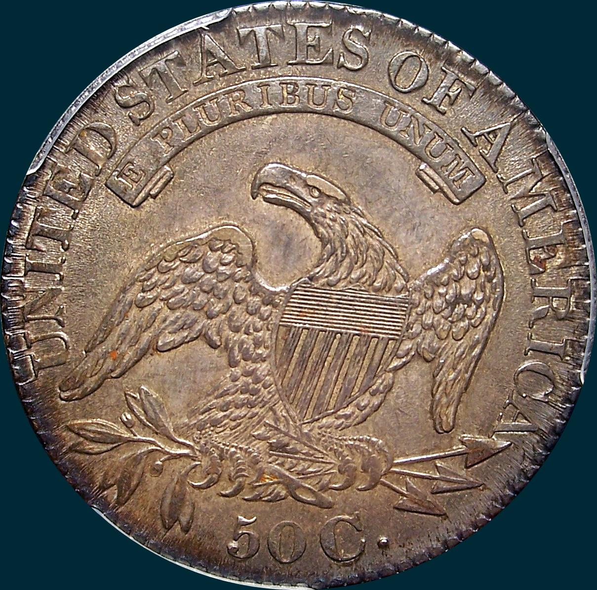 1827 O-121, Capped bust half dollar