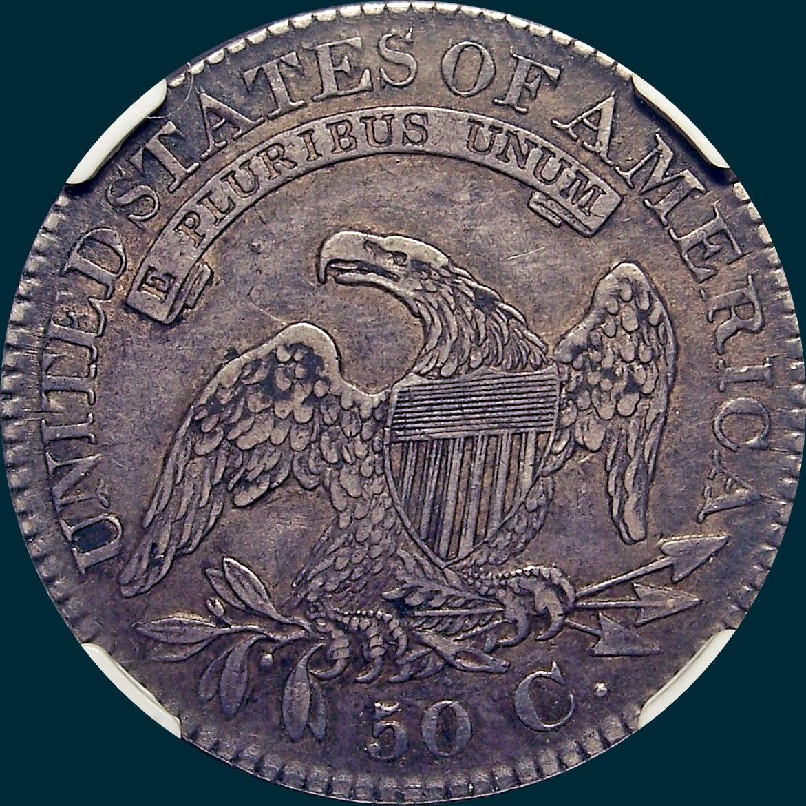1827 O-131, Capped bust half dollar