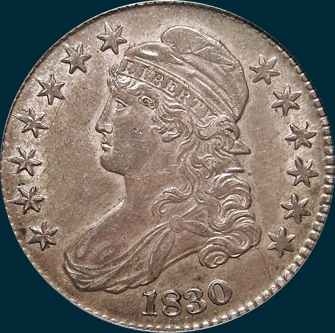 1830, O-106, Small 0, Capped Bust, Half Dollar