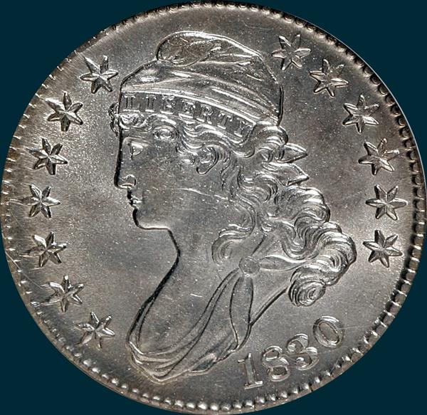 1830, O-106a, Small 0, Capped Bust, Half Dollar