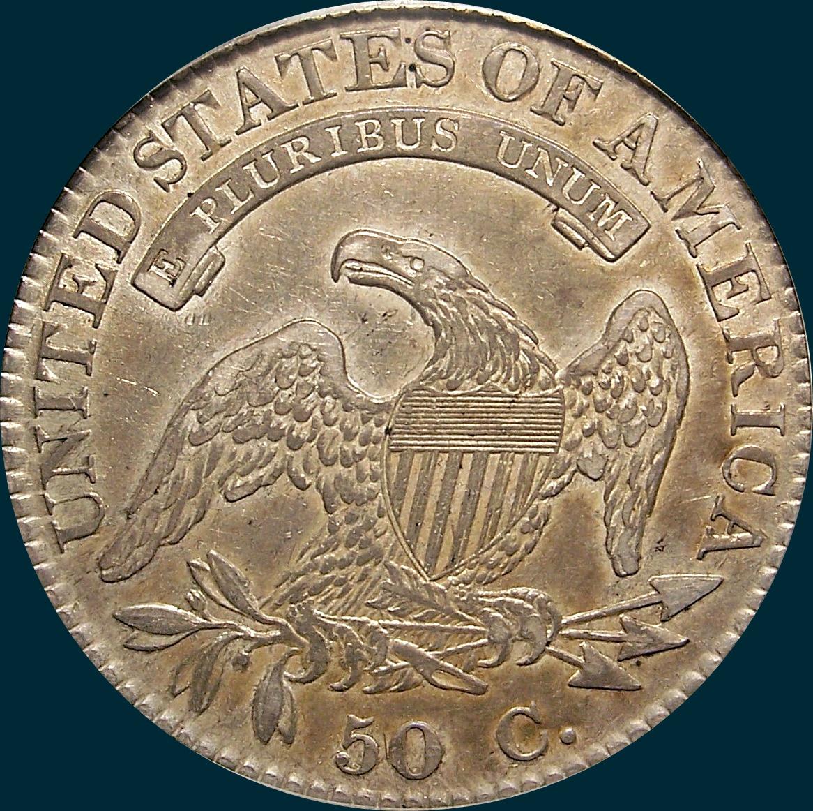 1822 O-110, capped bust half dollar