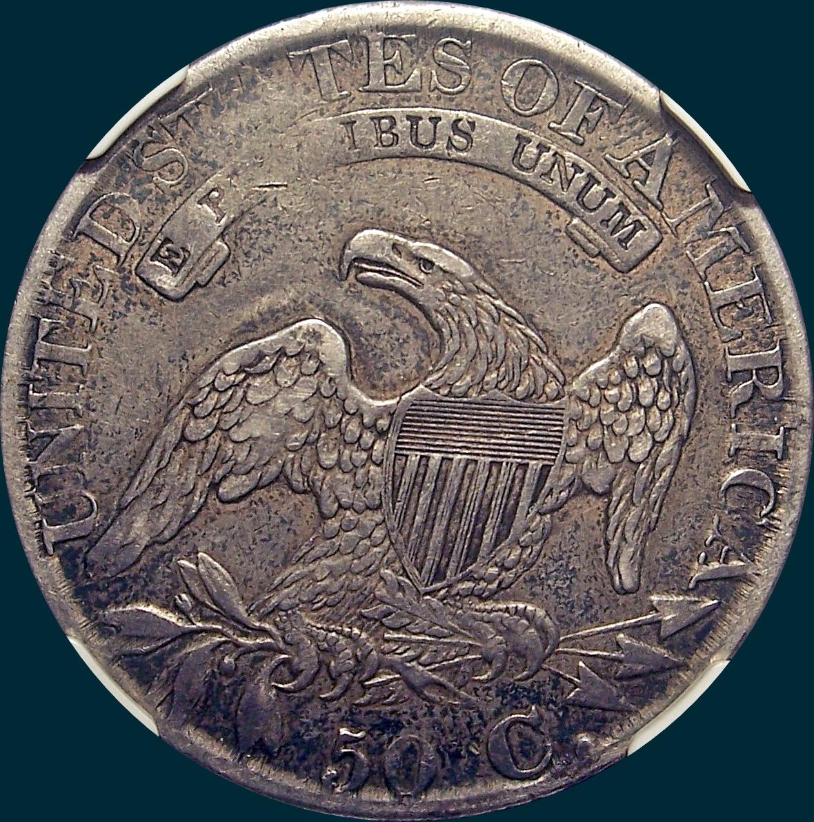 1827 O-136, Capped bust half dollar