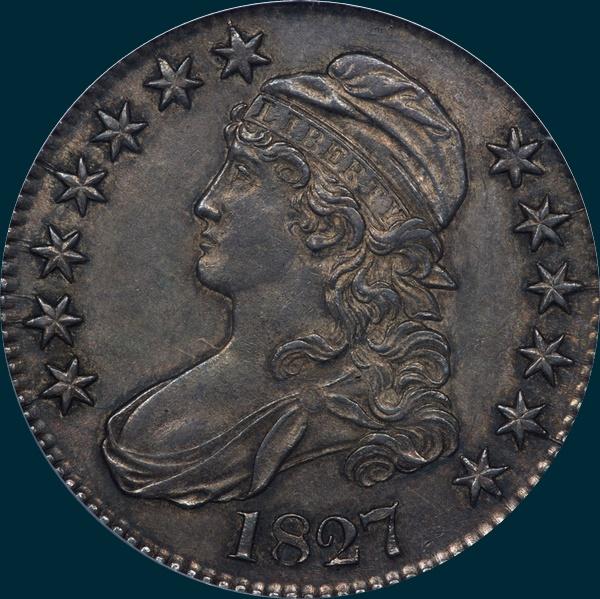 1827 O-133, Capped bust half dollar