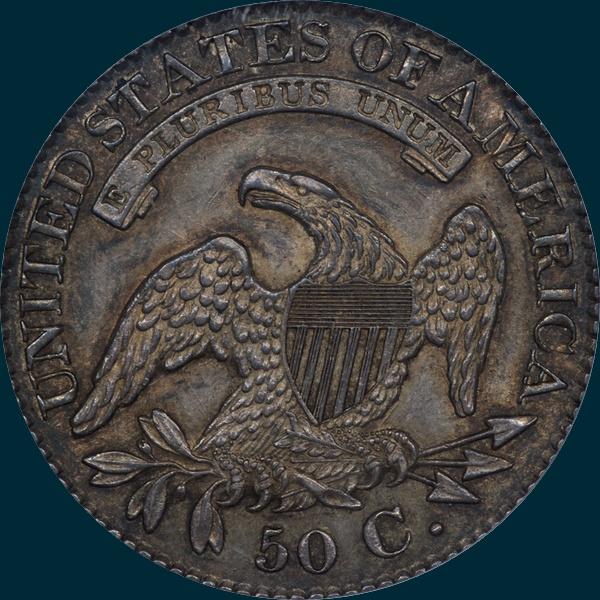 1827 O-133, Capped bust half dollar