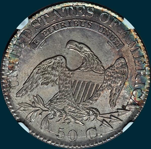 1827, O-101, 7 over 6, Capped Bust, Half Dollar