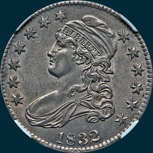 1832 O-120 capped bust half dollar