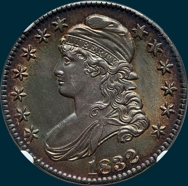 1832, O-102, Small Letters, Capped Bust, Half Dollar