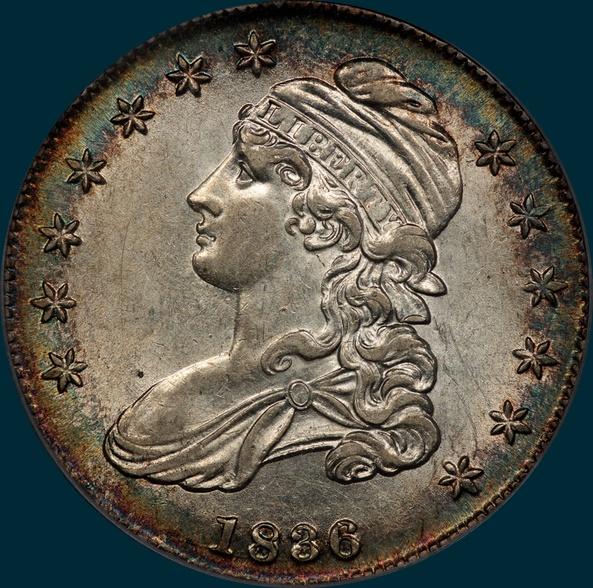1836, O-108a, 1836 over 1336, Capped Bust, Half Dollar