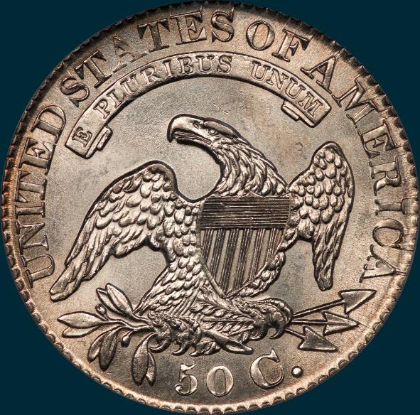 1828 O-112, small 8's large letters, capped bust half dollar