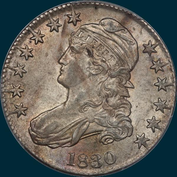 1830, O-105, Small 0, Capped Bust, Half Dollar