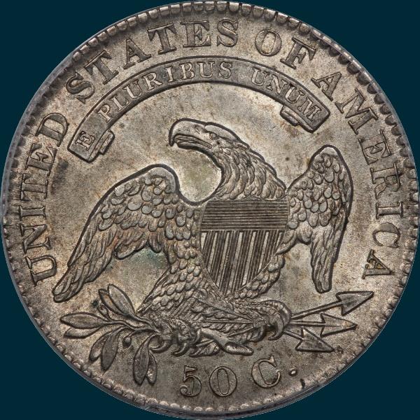 1830, o-105, capped bust, half dollar