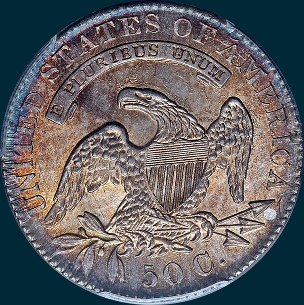 1830 O-110, small 0, capped bust half dollar